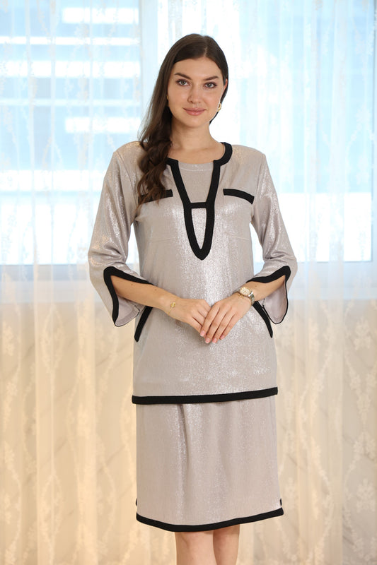 CASUAL DRESS 2PC SILVER