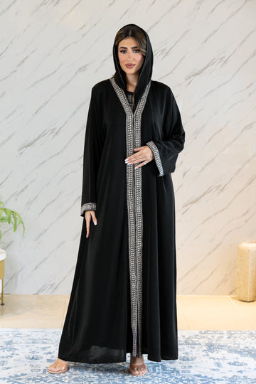 CLASSIC BLACK EMBROIDERY ABAYA 8