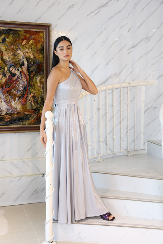 LONG EVENING GOWN SILVER