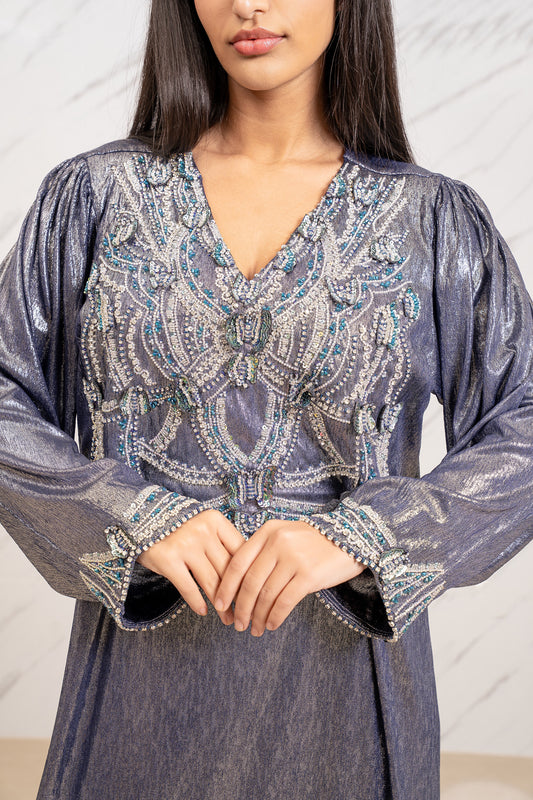 MIDNIGHT BUTTERFLY COUTURE MUKHAWAR DRESS