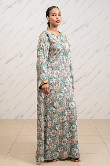 AQUA FLORAL MARKHOR DRESS