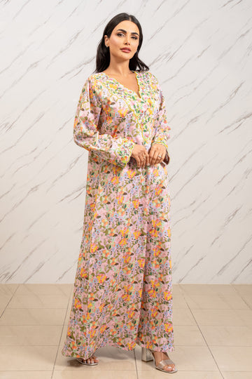 SOFT GARDEN SWISS COTTON ARABIC TABEH DRESS