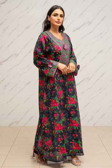 SIGNATURE FLORAL MUKHAWAR & 3D FLOWER DRESS