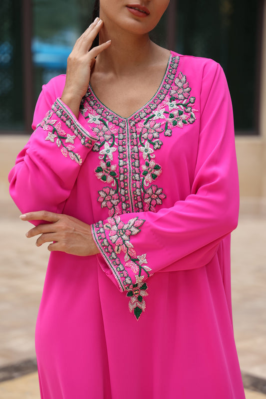 EMBROIDERY JALABIYA PINK