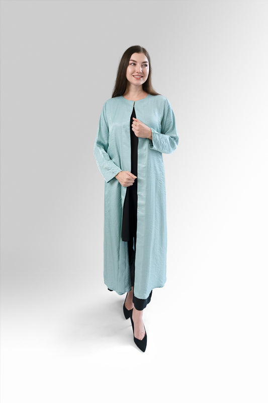 SHIMMERY ABAYA BLUE GREEN 1